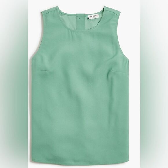 NWT J Crew Large Tank Eucalyptus Green 1/4 Button Up Back. Large - Picture 1 of 10